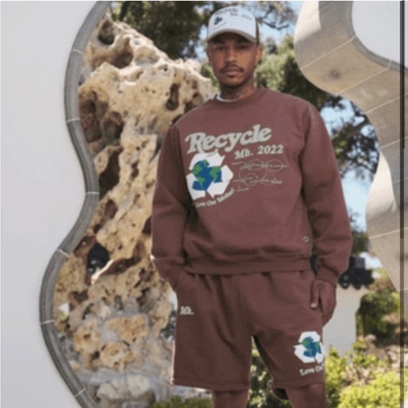 Madhappy Recycle Earth Day Fleece Crewneck Sweatshirt XS NWT Chocolate Brown - Picture 3 of 8